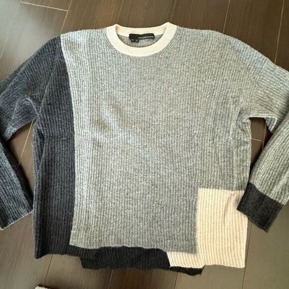 360 Sweater Striped Cashmere Sweater - Gray, Brown, and Black - Picture 6 of 8